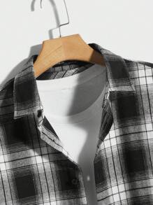 GENTILAND Men Cotton Plaid Print Shirt Without Tee, Flannel Shirt, Fall