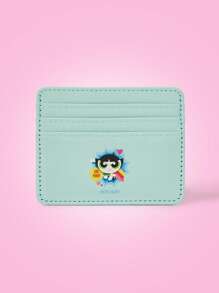 THE POWERPUFF GIRLS X SHEIN Cartoon Letter Printed Card Holder - Blue - View 1