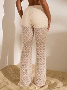 Opulessa Mid-Waist Flared Leg Pants, Minimalist & Fashionable, Suitable For Summer Vacation,Vacation Style,Knitted ,Casaul Summer Vacation Outfits Woman,Bohemia Beach Vacation Outfits,Boho Chic,Holiday Festival Outfits,Beach Outfits For Woman,Summer Outfits For Women,Graduation Outfit,Birthday Outfits For Women,Beach Essentials,Airport Outfit For Women,4th Of July Women,Club Outfit,Country Outfits Women,European Summer,Crochet