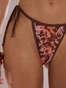 SHEIN BAE Vacation Beach/Women Bikini Bottoms, Vintage - Brown - View 7