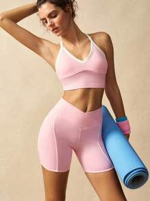 VARSIVA Women's Sports Bra/Halter Neck Swimsuit, Fashionable Gym Top For Summer - Multicolor - View 6