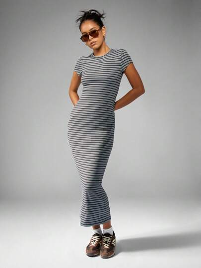 slim fit dress slacks The Classic Fitted Tee Shirt Mini Dress Small main image 0