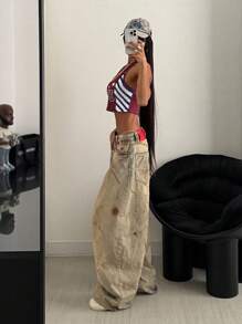 StreetHx Streetwear Women V-Neck Star Color Block Racerback Sleeveless Tank Top4th Of July Women - Multicolor - View 4