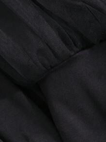 FRIFUL Women Mesh Oversized Long Sleeve Casual Blouse, Spring Summer,Ruffle Sheer,Fall Women Clothes