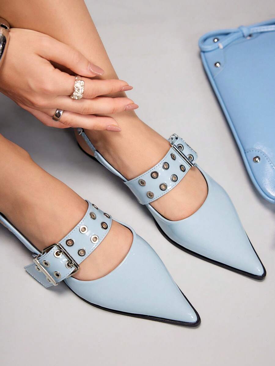 CUCCOO GRLICON Women's Y2K Style Flat Shoes, Suitable For Punk, Biker, Cool Girl, Halloween, Christmas, Party Outfits - Blue - View 1