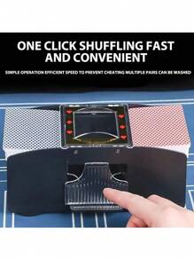 洗牌机 2/4 副牌自动电动扑克牌洗牌机电池供电扑克洗牌机适合家庭聚会游戏 - 彩色 - 查看 4