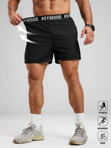 Manfinity Sport Polished Men's Casual Outdoor Cycling Workout Running Sports Shorts Breathable Lightweight Cool Reflective Running Muscle Slim Fit For Training Training Running Shorts