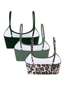 Swim Lushoire 3pcs/Set Plus Size Swimwear Top, Random Print Minimalist Design For Summer Beach Vacation - Multicolor - View 3