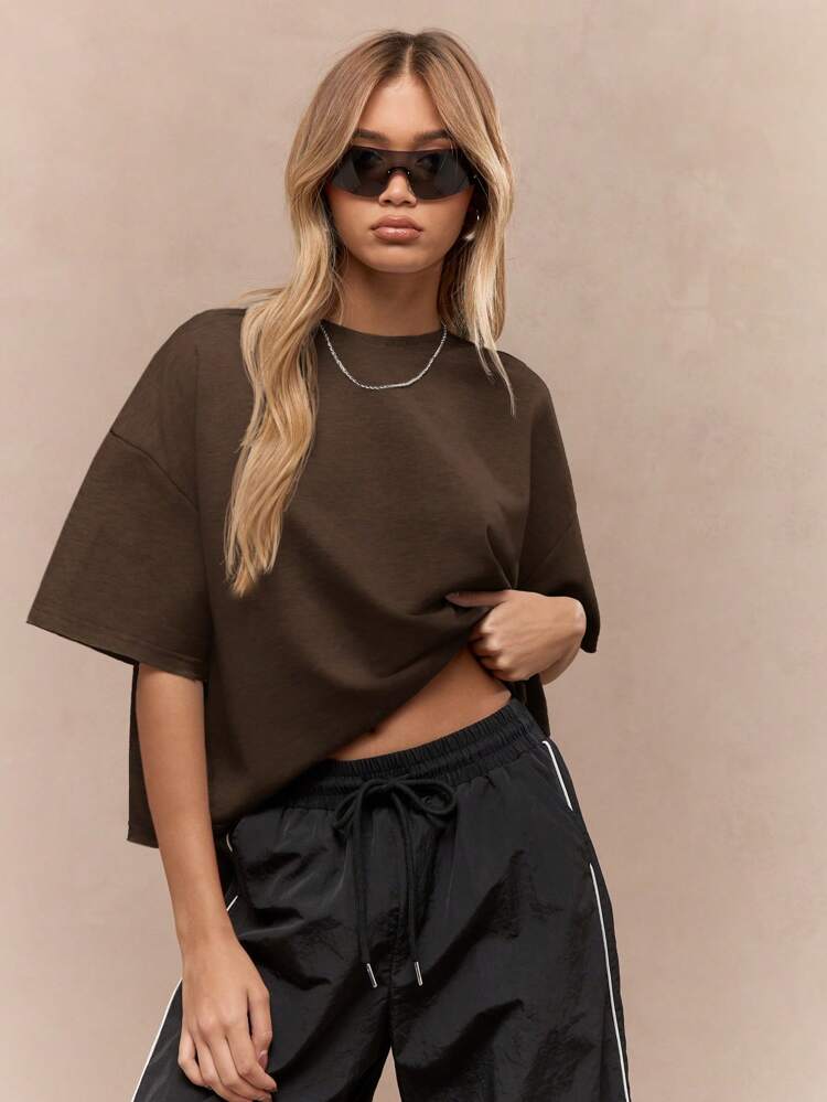 MISSGUIDED Oversized Premium Heavy T Shirt Boxy Fit Streetwear Essential Relaxed Summer Casual Weekend Lounge Basic Short Sleeve Tee