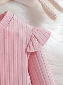 SHEIN Bộ 3 áo dài tay đa năng cho bé gái có trang trí tay lửng, màu trắng/xanh lá/hồng, phối đồ hàng ngày - Nhiều màu - Xem 3