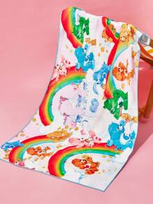 SHEIN X Care Bears 1pc Rainbow Cloud & Bear Pattern Absorbent Soft Quick-Dry Beach/Bath Towel, Suitable For Vacation - Multicolor - View 4