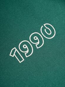 SHEIN Sweat-shirt-shirt vert surdimensionné à col montant avec petit imprimé floral, style décontracté universitaire en tissu doux, Sweat-shirt-shirt polyvalent et confortable convenant pour le port quotidien, l'école, les voyages, les activités extérieures. Sweat-shirt-shirt vert esthétique Y2K, pour l'automne/l'hiver - Vert - Voir 5