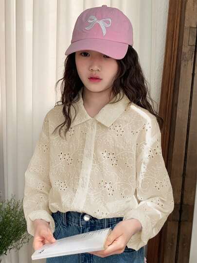 Dazy Kids 秋季女童翻领长袖衬衫