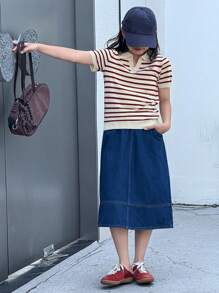 Dazy Kids Tween Girls Casual Loose Striped Short Sleeve Pullover Sweater,Girls Summer Outfits,Back To School Clothes