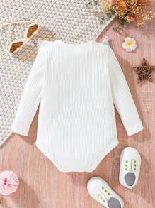 SHEIN Vintaside Kids Bebé Body ribete con fruncido