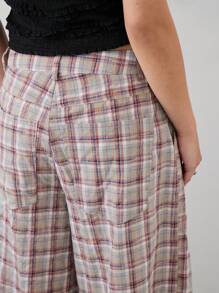 COUREZ 阔腿格纹短裤 / Y2K 街头风夏季女装下装度假短裤复古