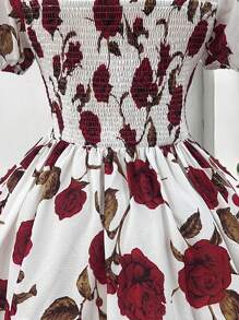 Flirla Vestido maxi de mujer talla grande de estilo romántico con estampado floral para vacaciones, playa y moda, versátil para primavera/verano, nuevo artículo - Multicolor - Ver 5