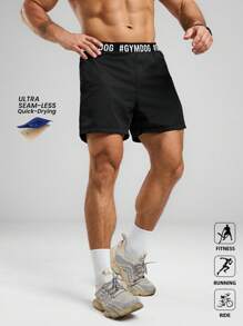 Manfinity Sport Polished Men's Casual Outdoor Cycling Workout Running Sports Shorts Breathable Lightweight Cool Reflective Running Muscle Slim Fit For Training Training Running Shorts