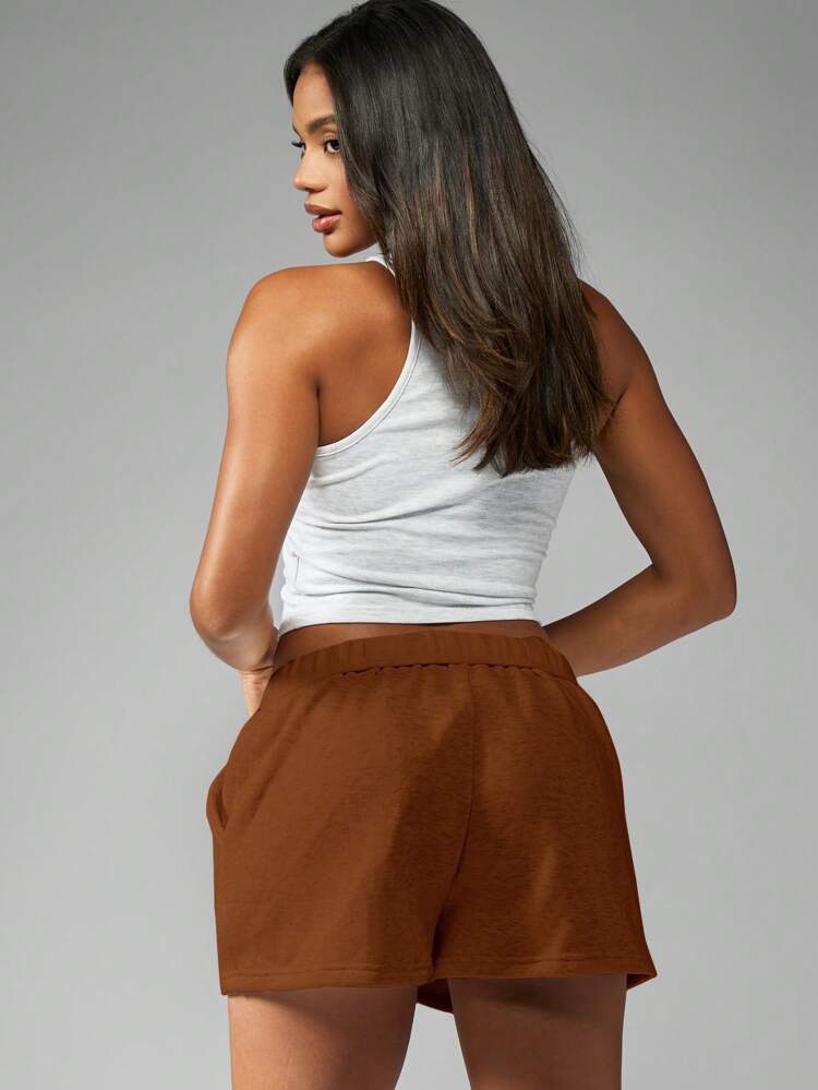 MISSGUIDED Fleece Drawstring Jogger Shorts Lounge Wear Casual Summer Relaxed Fit Shorts Side Pockets Mid Rise