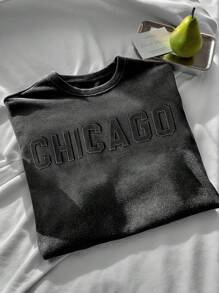 Claim Dot Men's Sports College Embossed Letter Graphic Printed T-Shirt Men S Oversized Tee Man Clothes Men T Shirts Jersey T Shirt - Black - View 1