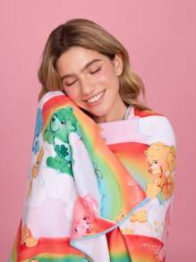 SHEIN X Care Bears 1pc Rainbow Cloud & Bear Pattern Absorbent Soft Quick-Dry Beach/Bath Towel, Suitable For Vacation - Multicolor - View 8
