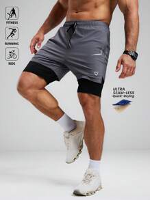 Acti Log Men's Drawstring Waist Pocket Casual Gym Workout Shorts - Multicolor - View 2