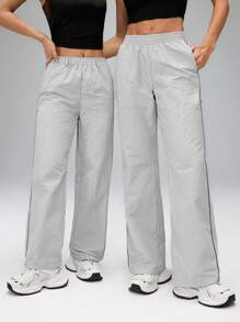 SHEIN PETITE Multi-Layered Polka Dot Pattern Cake Pleated Skirt - Navy Blue - View 10