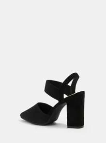 CUCCOO BASICS Women Shoes Minimalist Point Toe Chunky Black Elegant Pumps For Summer Vacation Shoes Summer Back To School Shoes College Student Shoes Party Spring Shoes Spring Break Easter For Christmas Valentine's Day Spring Shoes - Black - View 5