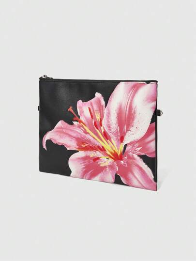 Fairycore 1pc Women's Clutch Bag With Lily Flower Pattern