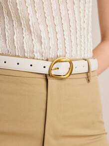 MOTF PREMIUM 1PC ASYMMETRICAL SHAPE BUCKLE BELT - White - View 2