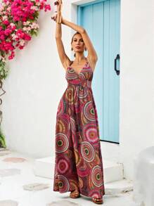 Vivid Eden 女士休闲无袖全印花连衣裙，适合度假 - 彩色 - 查看 5