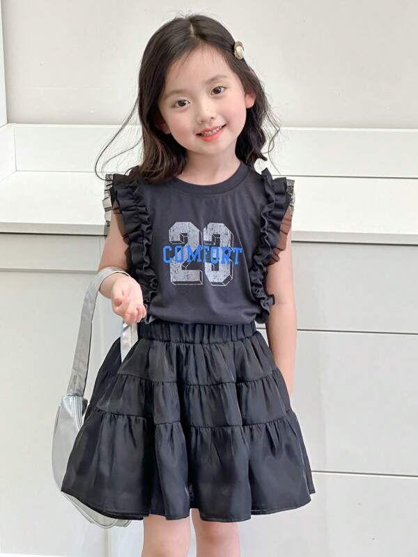 DAZY Young Girls Casual Round Neck Printed Short Sleeve Top,Girls Summer Outfits