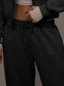 MUSERA Gewaschene Jogginghose mit Kordelzug an der Taille, lässiger Sommerurlaubs-Flughafen-Look im 90er-Jahre-Stil, süßer Y2K-Aktivoutfit für Flughafen, Abschluss, Rückkehr zur Schule, Lehreroutfits für Frauen, Rückkehr zur Schule Herbst, Winter, Weihnachten