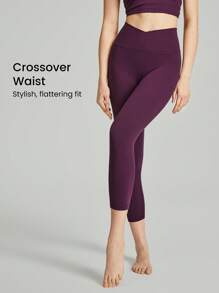 GLOWMODE Quần Leggings Thể thao Nữ màu trơn - Cola anh đào - Xem 3