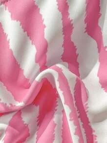 Swim Vcay Women's Contrast Color Print Bikini Top For Summer Beach Vacation