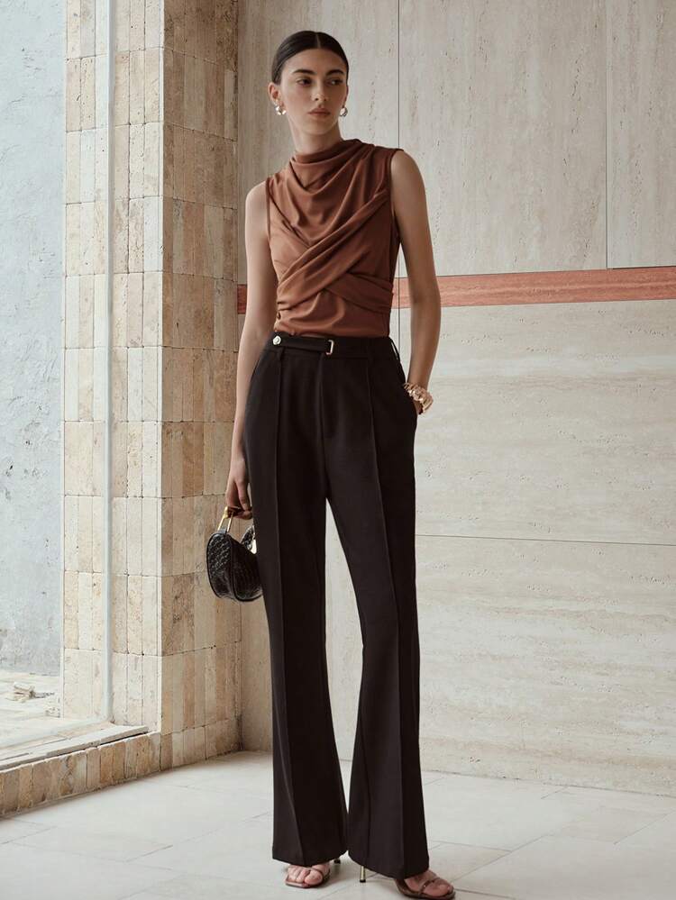 PRESS CREASE FLARE LEG PANTS