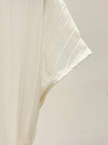 Franclia 2 Pieces Set Casual Commuter Solid Color Pleated Blouse & Pants Suit - Apricot - View 4