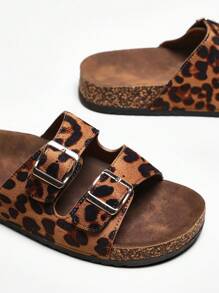 SHUZIA Women Shoes Double Buckle Cork Footbed Slide Sandals Women White Pu Fashion Flat Sandals - Multicolor - View 7