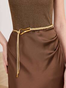 MOTF PREMIUM U-SHAPED BUCKLE KNOTTED WAIST BELT