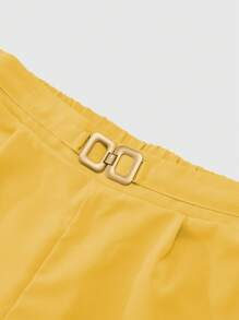 SHEIN Clasi 2 Pieces Set: Solid V-Neck Metal Chain Tank Top And Long Pants, Elegant