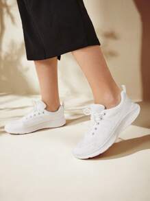 CUCCOO BASICS Ladies' Casual Outdoor Lightweight Running Sports White Shoes All Seasons Plain For Summer Vacation Shoes Summer Sports Shoes Casual Shoes Spring Shoes Easter Tainers Back To School