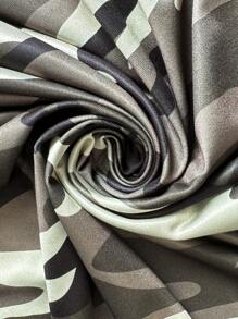 EMERY ROSE Robe décontracté à manches courtes à encolure ronde avec poche, imprimé camouflage, grande taille, pour femmes, en été