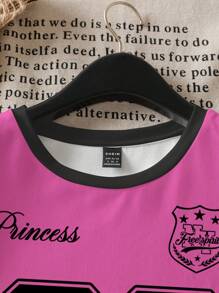 SHEIN EZwear 休闲简约风格23号图案短袖宽松T恤女款，适合夏季 - 彩色 - 查看 4