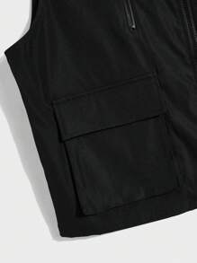 SHEIN Teen Boys Casual College 3D Pockets Cargo Vest, Soft Material, Versatile, Suitable For School, Travel, Outdoor Sports, All Seasons