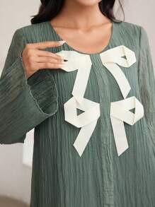 Al Najma Women's Elegant Bow Decorative Arabic Style Dress