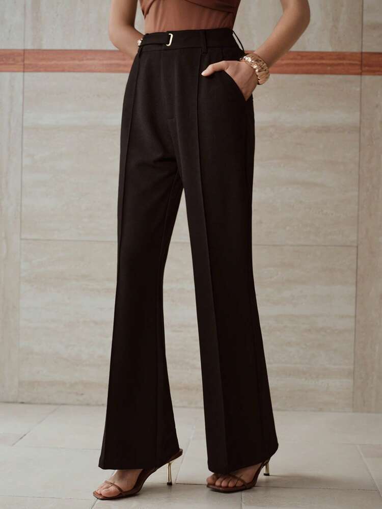 PRESS CREASE FLARE LEG PANTS