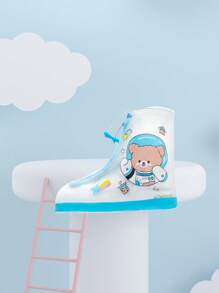 SHEIN 1 Pair Transparent Cartoon Dinosaur Pattern Waterproof Rain Shoe Covers, Non-Slip And Waterproof. Multiple Sizes Suitable For Rainy Outdoor Activities, School, Office, Home, Travel, Birthday Gifts, Holiday Gifts