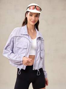 OutZeal WeatherProof-Air Water-Resistant UPF50+ Lightweight Oversize Jacket Women Drawstring Hem For LightRain Everyday Daily Casual