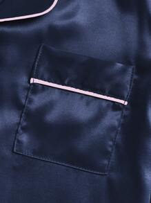 SHEIN Playful Pals 2 件套女婴春夏纯色短袖长裤休闲舒适睡衣套装