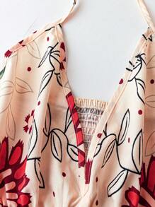 Flirla Bohemian Style Print Beach Slip Dress - Orange - View 4